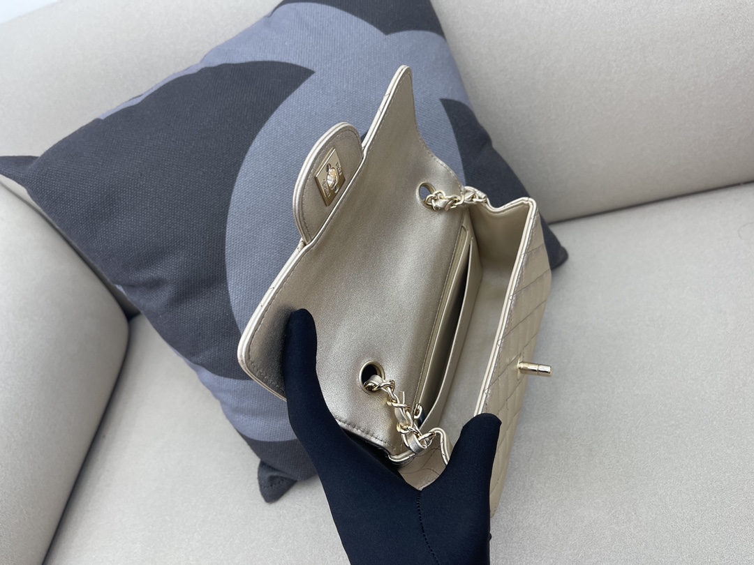 Small Classic Flap Lambskin Bag A01116 Silver/Silver